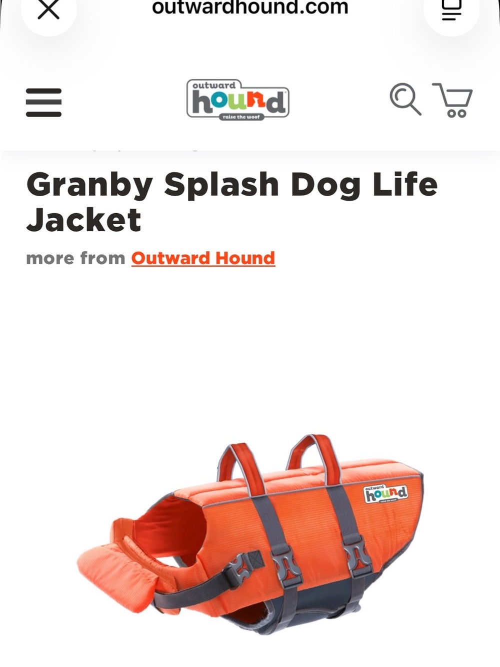 Outward Hound Granby Splash Dog Life Jacket